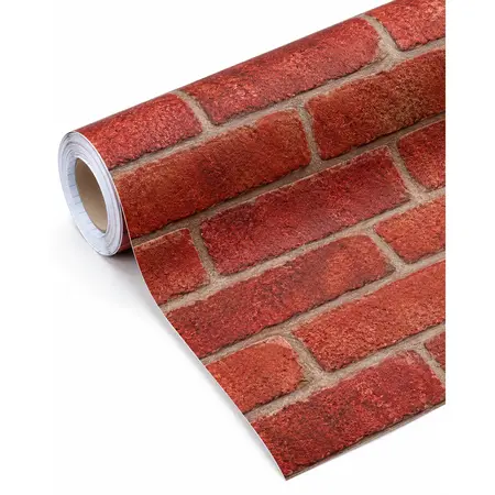 Red Brick Self Adhesive Shelf Drawer Liner Door Sticker Rural Contact Paper — Home & Furniture Decorative Films