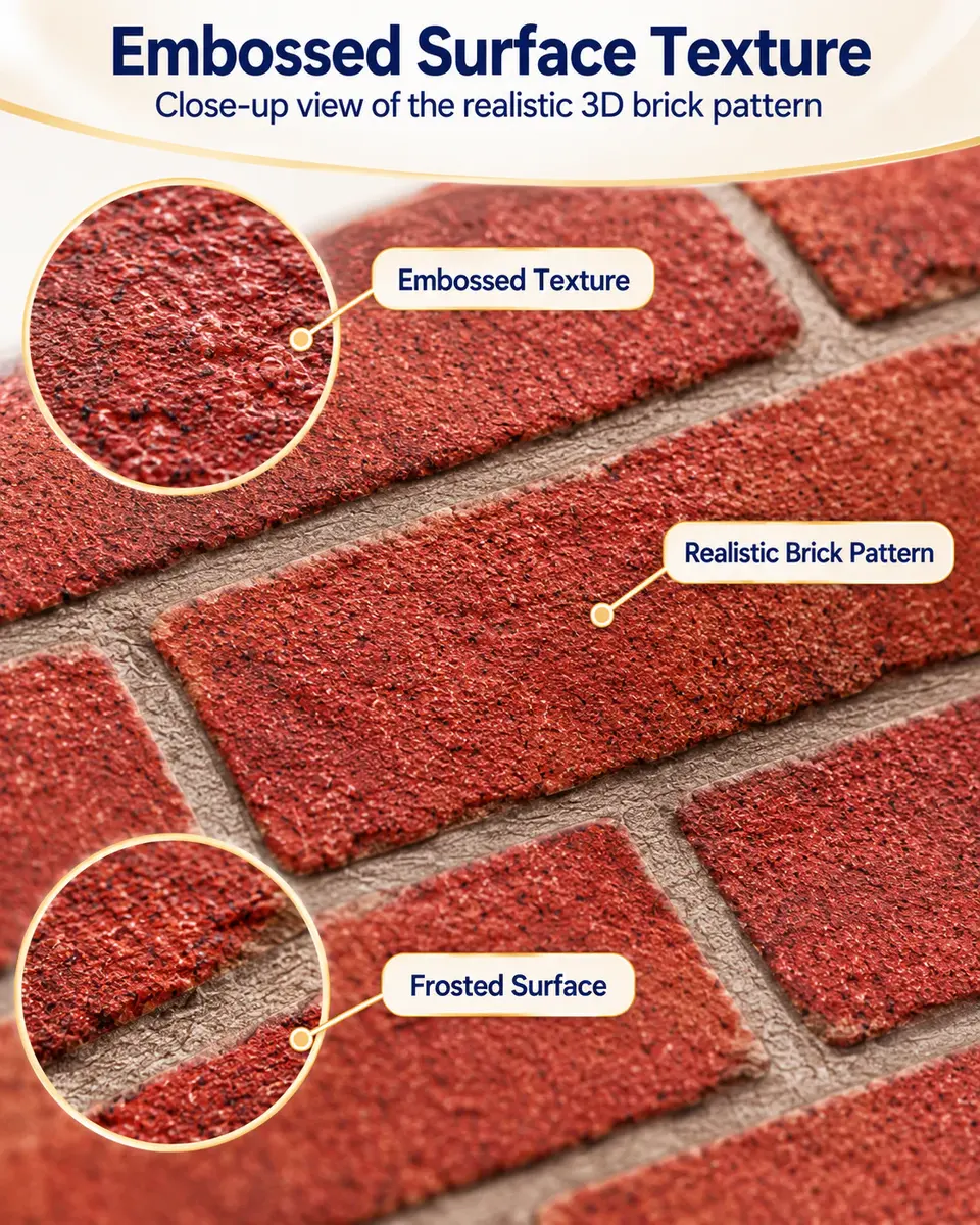 Red Brick Self Adhesive Shelf Drawer Liner Door Sticker Rural Contact Paper — Construction and material layers