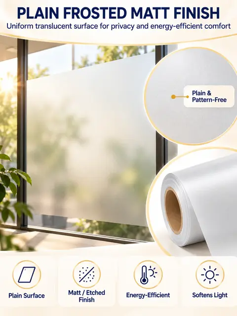 Frosted Matt PVC Privacy Film for Glass Window Decoration — Interior doors