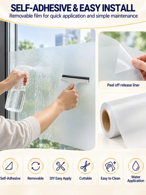 Frosted Matt PVC Privacy Film for Glass Window Decoration — Wall panels