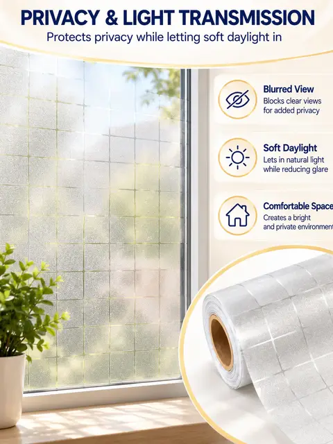 White Frosted / Etched Privacy Glass Window Film — Cabinet refacing