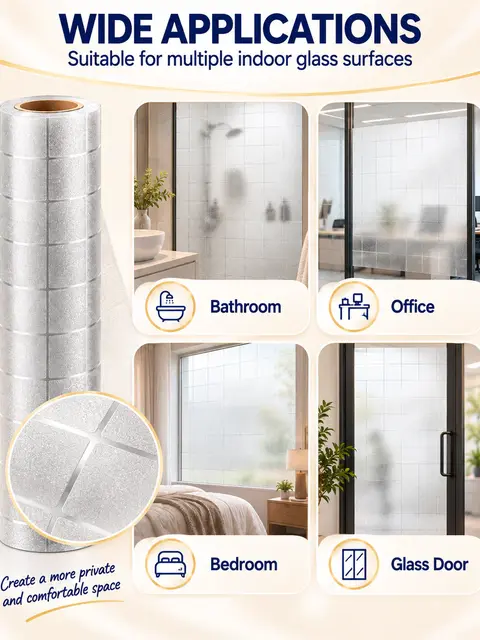 White Frosted / Etched Privacy Glass Window Film — Countertops & tables