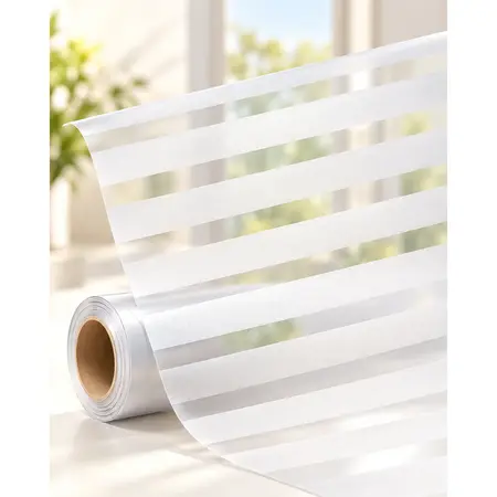 Striped Frosted Privacy Glass Window Film — Home & Furniture Decorative Films