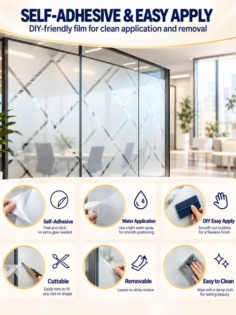Decorative Frosted Office Glass Film — Wall panels