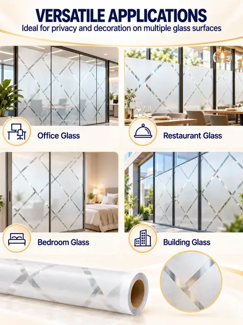 Decorative Frosted Office Glass Film — Countertops & tables