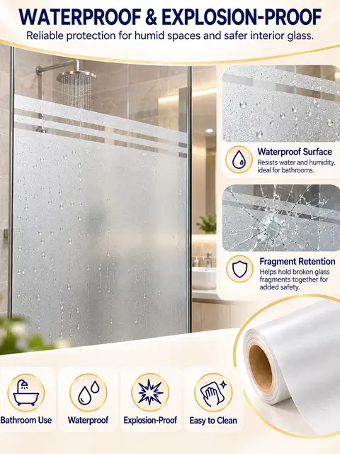 Waterproof Frosted Privacy Glass Window Film — Interior doors