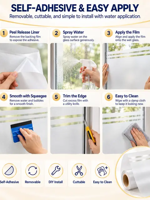 Waterproof Frosted Privacy Glass Window Film — Wall panels