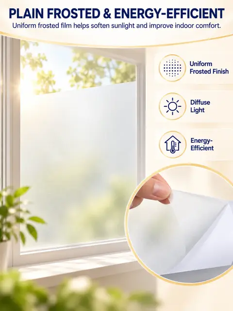 Plain Privacy Frosted Glass Film — Interior doors