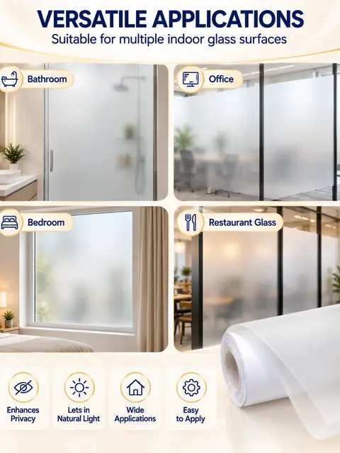 Plain Privacy Frosted Glass Film — Countertops & tables