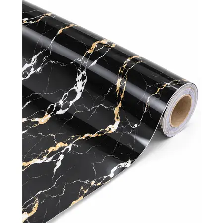 Classic Design PVC Stretch Black Marble Adhesive Decorative Ceiling Film — Home & Furniture Decorative Films