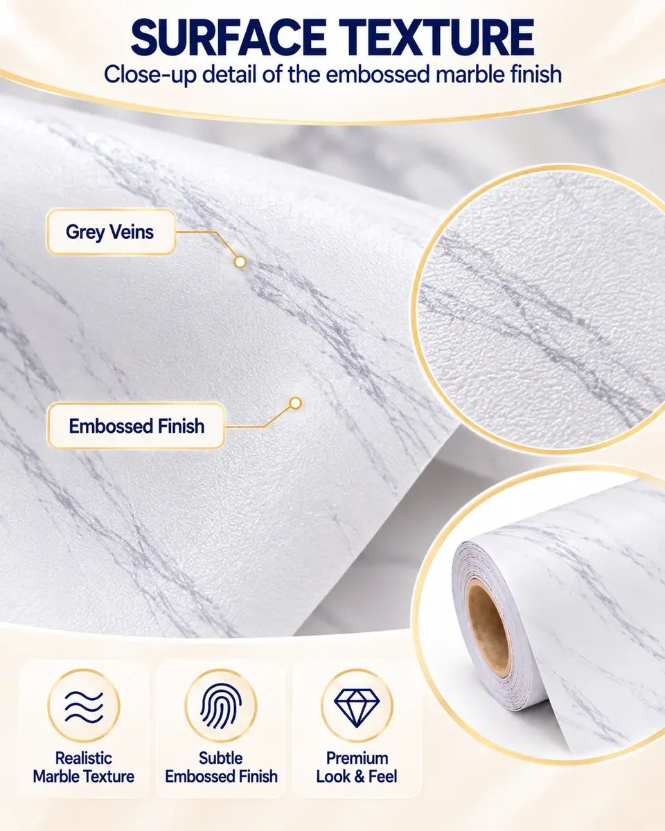 Factory Wholesale Marble Design Adhesive Vinyl Wrapping Paper Sticker — Construction and material layers