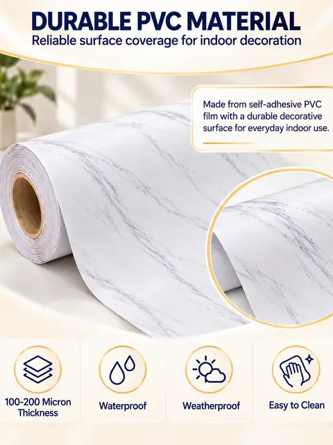Factory Wholesale Marble Design Adhesive Vinyl Wrapping Paper Sticker — Cabinet refacing