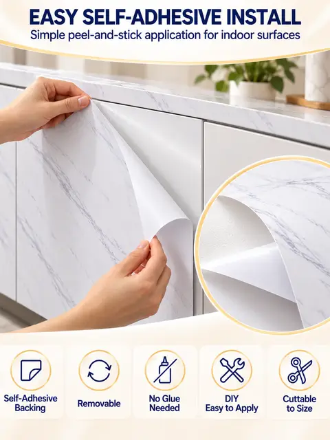 Factory Wholesale Marble Design Adhesive Vinyl Wrapping Paper Sticker — Wall panels