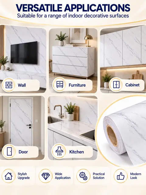 Factory Wholesale Marble Design Adhesive Vinyl Wrapping Paper Sticker — Countertops & tables