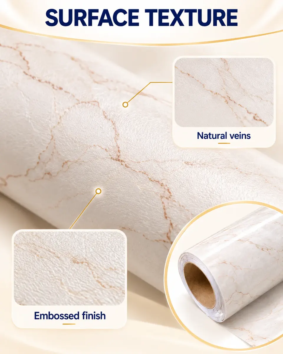 Good Quality Marble Vinyl Sticker Wall Paper for Glass in Roll — Construction and material layers