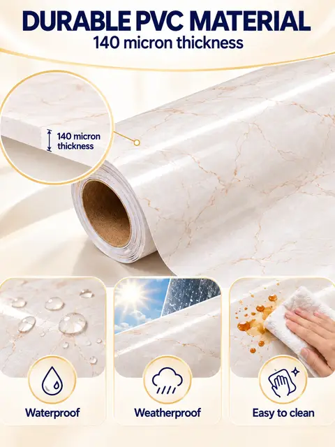 Good Quality Marble Vinyl Sticker Wall Paper for Glass in Roll — Cabinet refacing