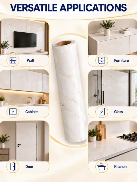 Good Quality Marble Vinyl Sticker Wall Paper for Glass in Roll — Countertops & tables