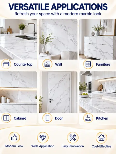 Granite Wallpaper Marble Counter Top Film Vinyl Self Adhesive Peel-Stick Wallpaper — Countertops & tables