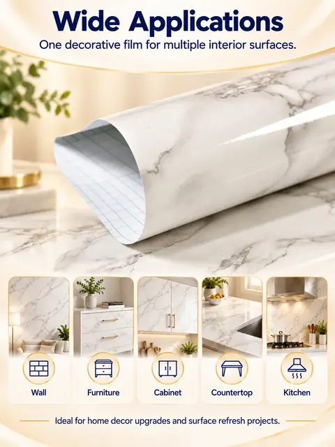 Marble PVC Self Adhesive Wallpaper Vinyl Sticker for Home Decoration — Countertops & tables