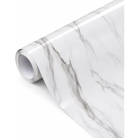 Light Grey White Marble Sticky Back Plastic Self Adhesive Vinyl Film — Home & Furniture Decorative Films