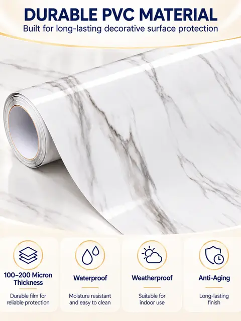 Light Grey White Marble Sticky Back Plastic Self Adhesive Vinyl Film — Cabinet refacing