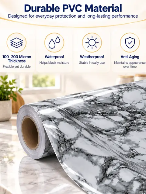 NEW DIY Kitchen Worktop Black Marble Vinyl Cover Self Adhesive Sticky Back Wrap — Cabinet refacing