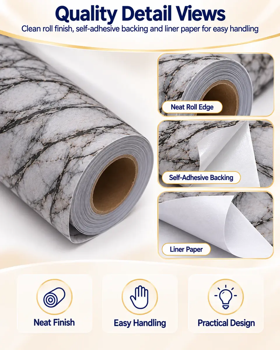 Self Adhesive Vinyl Floor Tiles Wall Marble Diamond Wood Granite Effect Tiles — Installation and application detail
