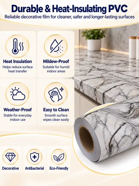 Self Adhesive Vinyl Floor Tiles Wall Marble Diamond Wood Granite Effect Tiles — Cabinet refacing