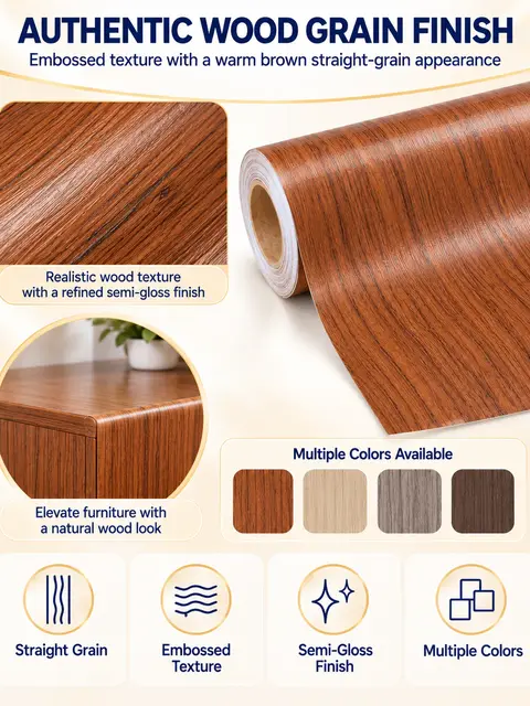 Best Design Self-Adhesive Wood Grain Wrapping Paper Vinyl Film for Furniture — Interior doors