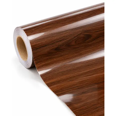 Customizable Eco-Friendly High-Gloss Wood Grain PVC Furniture Decorative Film Roll — Home & Furniture Decorative Films