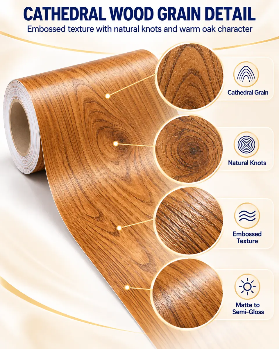 Decoration Self-Adhesive PVC Wood Texture Film for Kitchen Cabinet — Construction and material layers