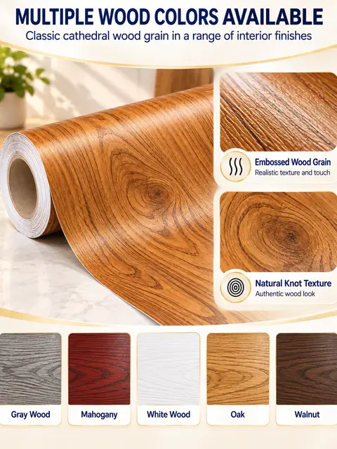 Decoration Self-Adhesive PVC Wood Texture Film for Kitchen Cabinet — Interior doors