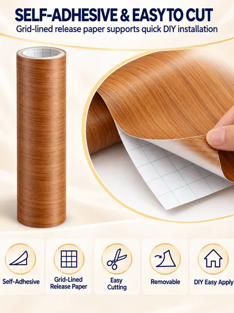 Self-Adhesive Wood Grain Contact Paper / Decorative Film for Furniture — Wall panels
