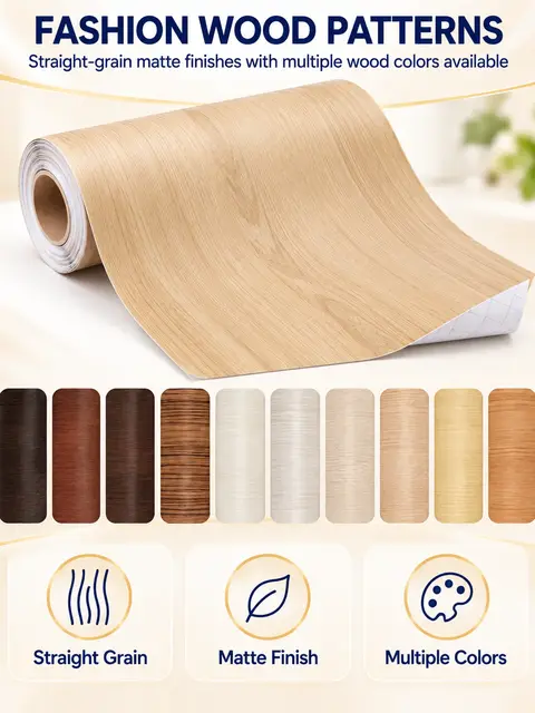 Factory Self-Adhesive Wood Grain Decorative PVC Film for Furniture — Interior doors