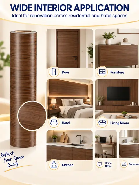 Self-Adhesive Wood Grain Film for Door & Furniture Renovation — Countertops & tables