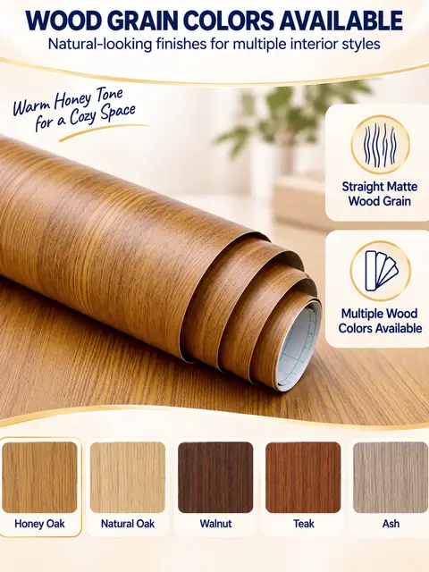 Factory Price Self-Adhesive Wood Grain PVC Film for Door & Furniture — Interior doors