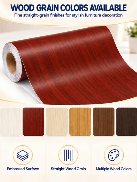 Fashion Wood Grain Self-Adhesive PVC Decorative Film for Furniture — Interior doors