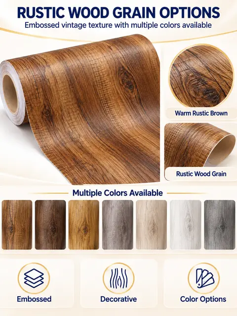Rustic Wood Texture Self-Adhesive PVC Decorative Film for Furniture — Interior doors