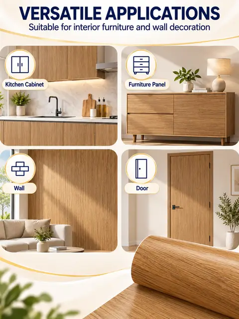 Self-Adhesive PVC Wood Grain Decorative Film for Furniture & Wall — Countertops & tables