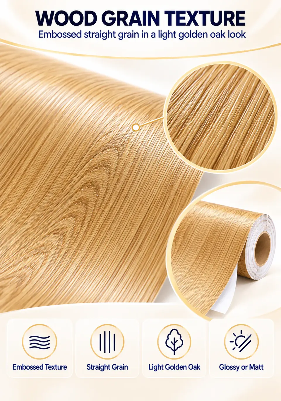 Self-Adhesive PVC Wood Grain Vinyl Wrap Decorative Film for Furniture — Construction and material layers