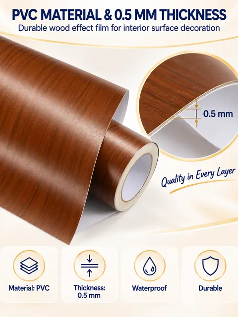 Self-Adhesive Wood Effect PVC Film for Furniture, Kitchen & Car Interior — Cabinet refacing