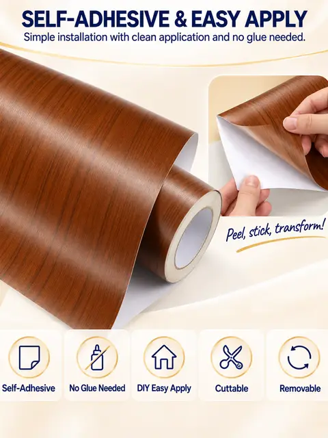 Self-Adhesive Wood Effect PVC Film for Furniture, Kitchen & Car Interior — Wall panels