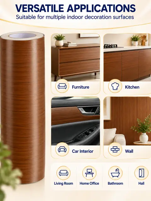 Self-Adhesive Wood Effect PVC Film for Furniture, Kitchen & Car Interior — Countertops & tables