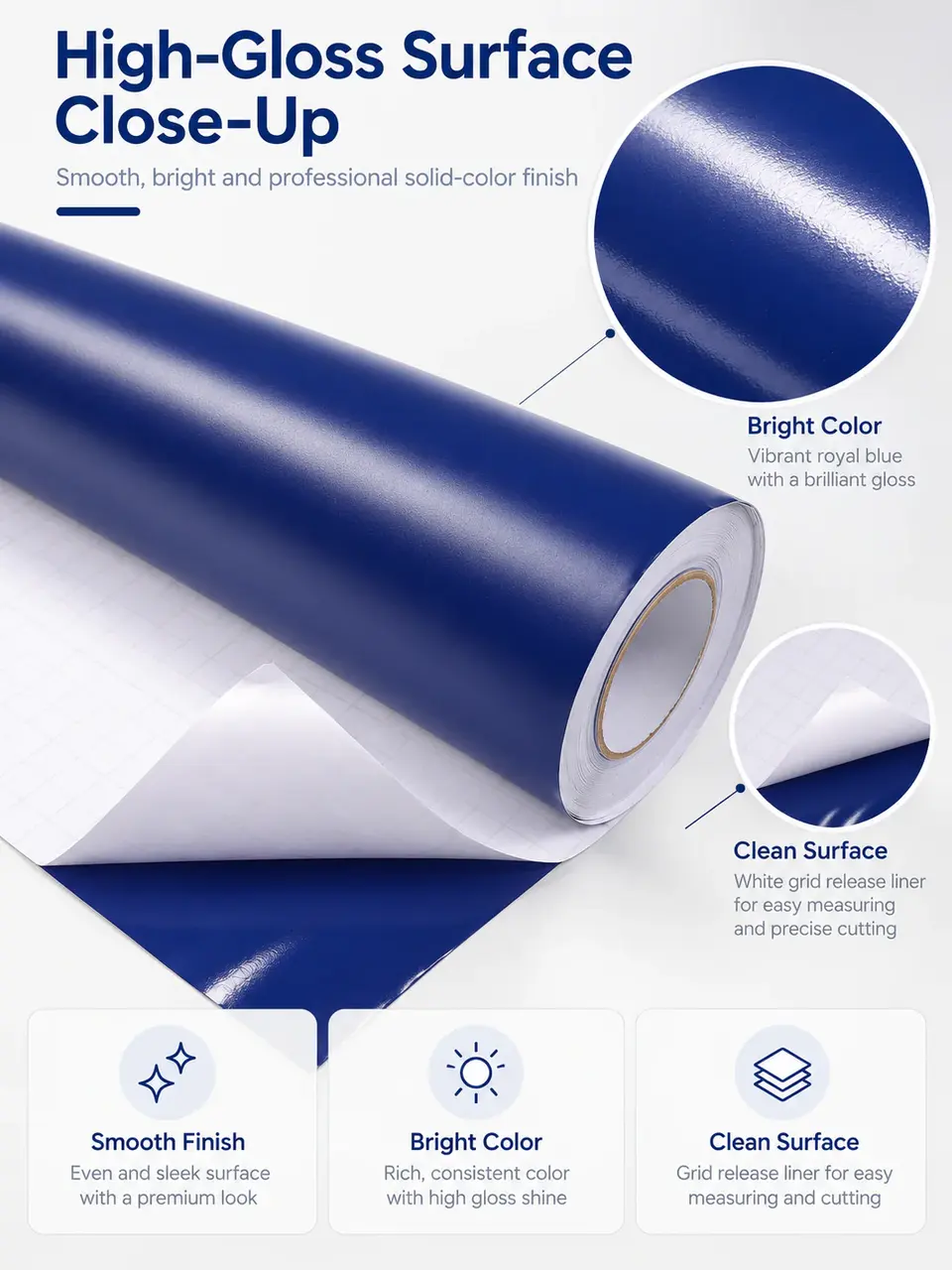 Glossy & Matte Color Adhesive Vinyl Roll for Cutting Plotters — Construction and material layers