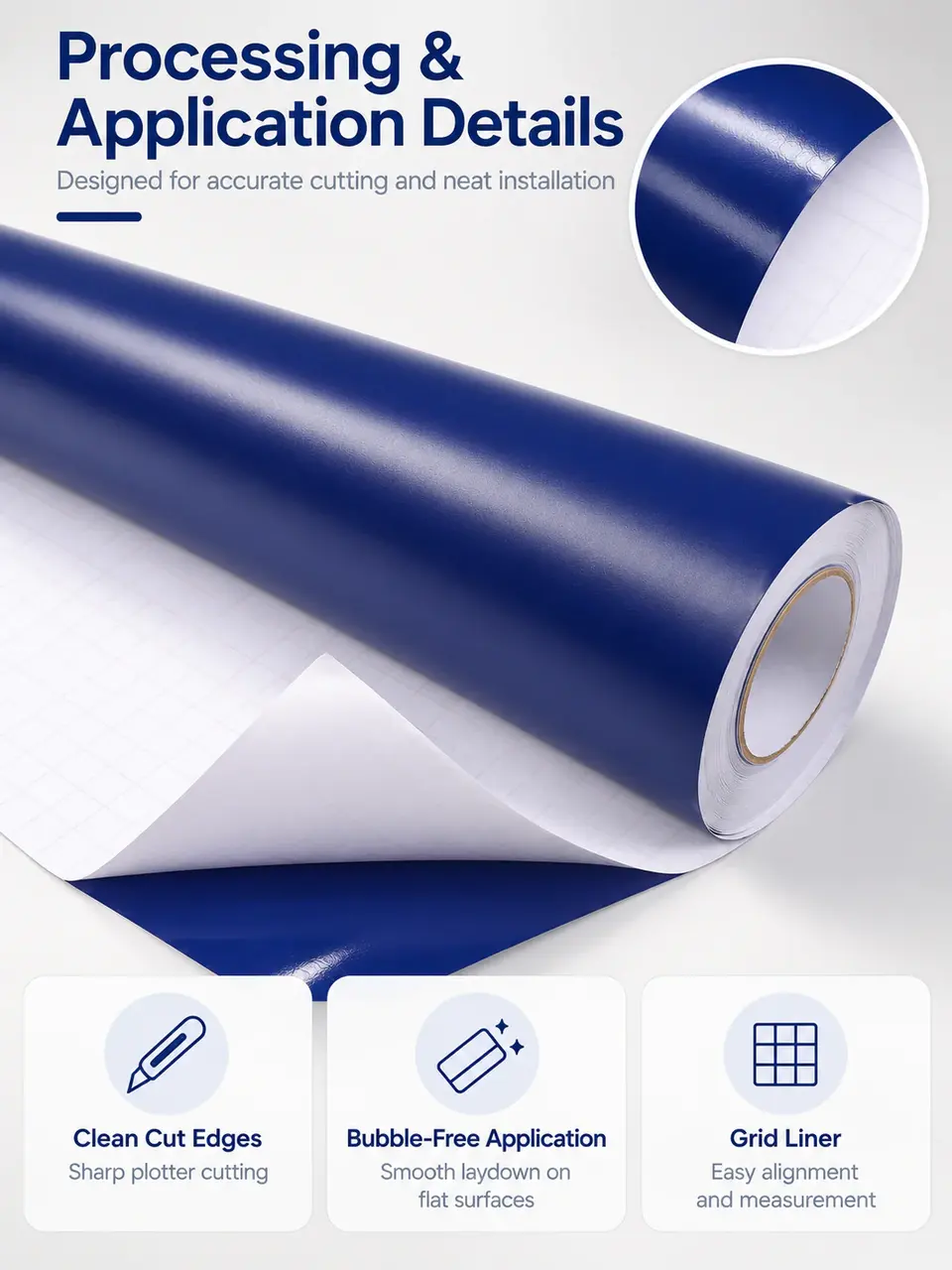 Glossy & Matte Color Adhesive Vinyl Roll for Cutting Plotters — Installation and application detail