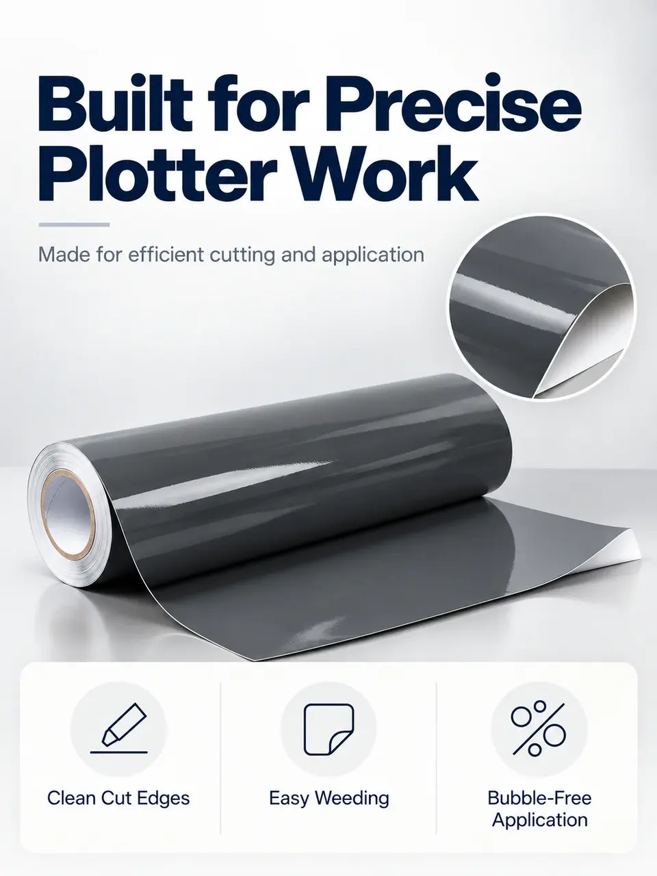Cutting Vinyl — Glossy & Matte, Permanent & Removable Adhesive Color Vinyl Roll for Plotter — Installation and application detail