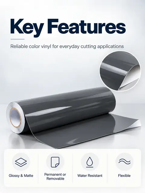 Cutting Vinyl — Glossy & Matte, Permanent & Removable Adhesive Color Vinyl Roll for Plotter — Shop signage