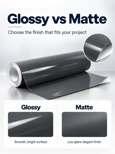 Cutting Vinyl — Glossy & Matte, Permanent & Removable Adhesive Color Vinyl Roll for Plotter — Window decals