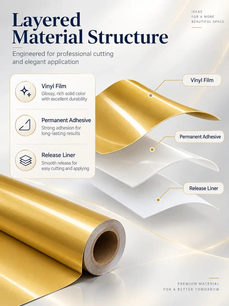 High-End Interior Decor PVC Vinyl Roll — Surface texture and finish close-up