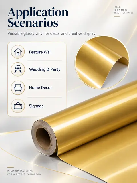 High-End Interior Decor PVC Vinyl Roll — Labels & branding